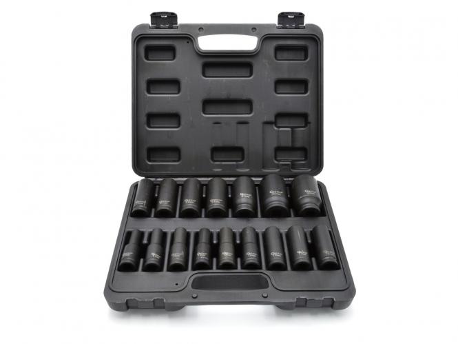 Smūginių galvučių komplektas 1/2" 10-32mm 16 vnt 