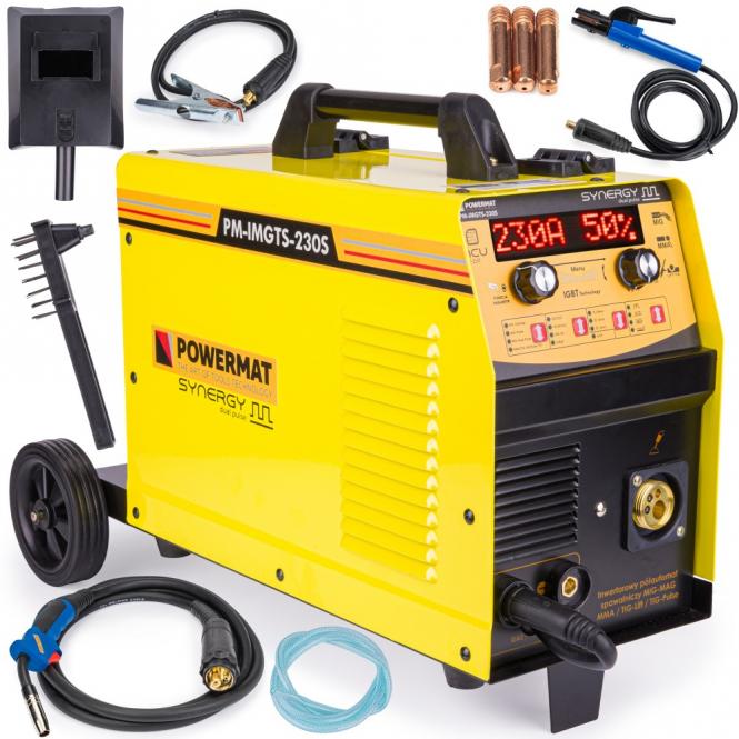 Inverterinis suvirinimo pusautomatis MIG / MAG / MMA / LIFT - TIG  PM-IMGTS-230S SYNERGY Dual Pulse 